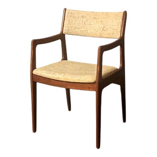 1960’s Scandinavian Teak Wood Upholstered Chair by Scandinavian Woodworks Co For Sale