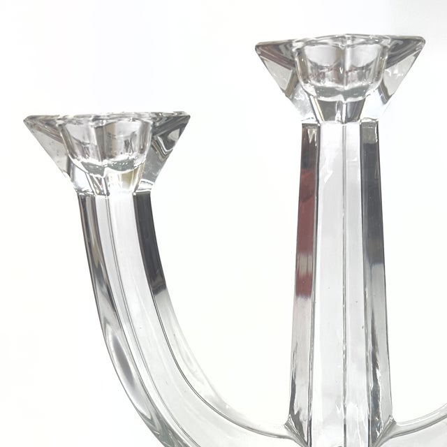 Mid 20th Century Elegant Lead Crystal Candelabra by Towle, Made in Austria For Sale - Image 5 of 7