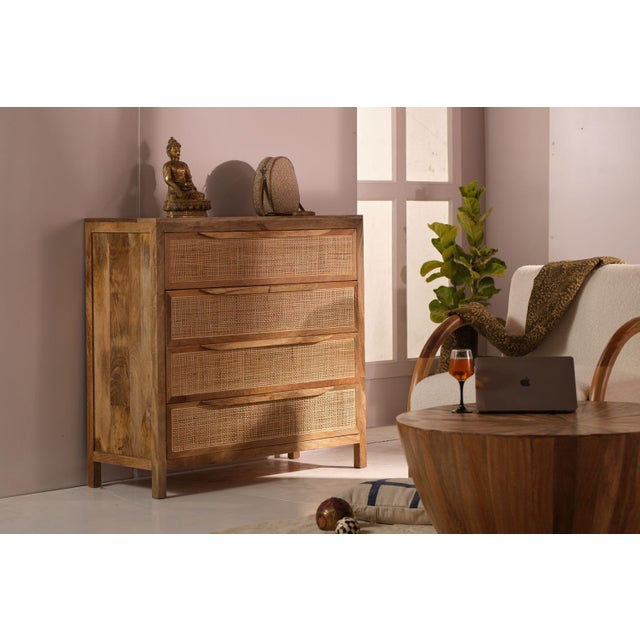 The Eldridge Four Drawers Wood Chest brings natural warmth and practical storage to any space with its solid wood...