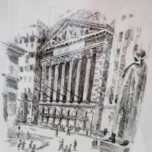 Lenox Framed Lenox “Home of the New York Stock Exchange” Plate – Delaware Fund Series For Sale - Image 4 of 13