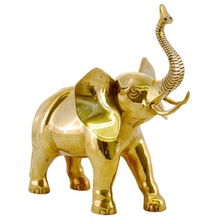 Large Vintage Brass Elephant For Sale