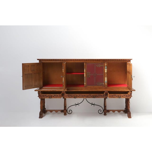 20th Century Baroque Carved Sideboard, Spain, 1950 For Sale - Image 9 of 17