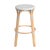 Spritely Home Accent Furniture Tobias 30 in. Seat Height Round Rattan Backless Bar Stool, White/Gray Dot / Natural Rattan Frame For Sale - Image 4 of 8