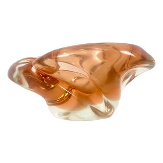 Art Glass Ashtray or Bowl attributed to Josef Hospodka for Chribska Sklarna, 1960s For Sale