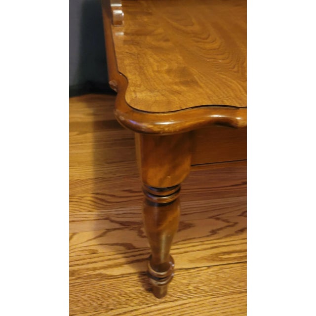 1960s Ethan Allen Mid Century Two-Tier Side End Table With Drawer Country Farmhouse For Sale In Chicago - Image 6 of 8