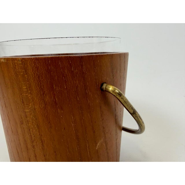1960s Mid-Century Modern Danish Teak and Brass Digsmed Ice Bucket, 1960s For Sale - Image 5 of 9