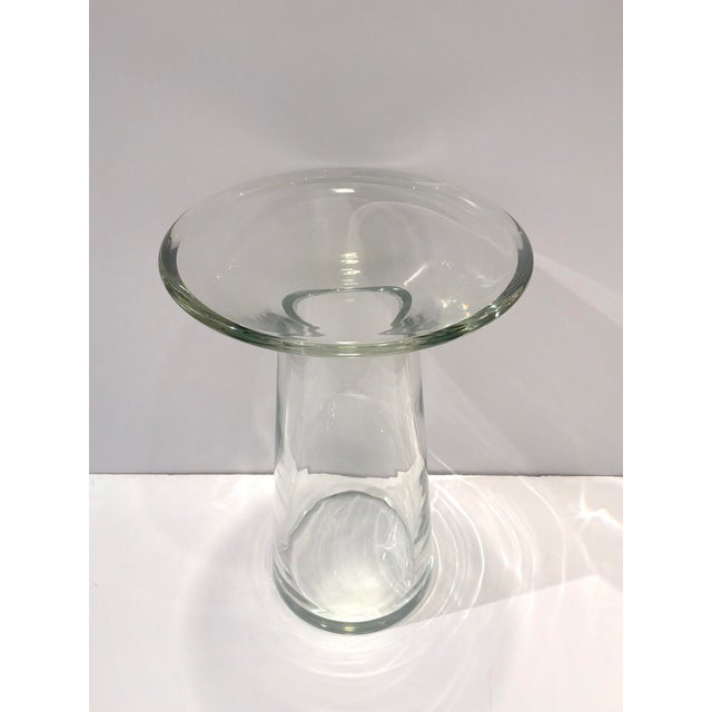 Elegant Baker /Barbara Barry Waistline Spot Table. Flared bowl shaped top, slender clear stem, rounded base. Original...