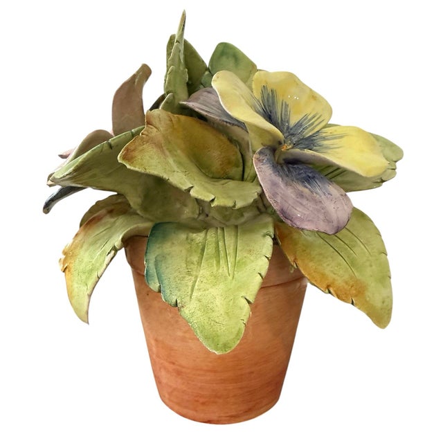 Italian Ceramic Potted Flowers for Bergdorf Goodman For Sale In Miami - Image 6 of 8
