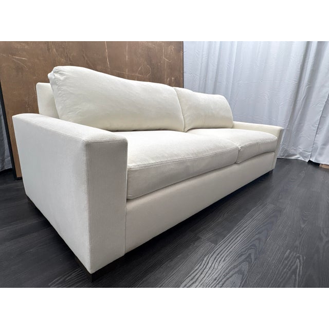 Rh Restoration Hardware Maxwell 2-Cushion Sofa 8' | Classic 40" Depth | Down-Feather Fill | Performance Linen Weave | Natural For Sale - Image 13 of 18