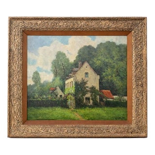 Wuest, Countryside House, Oil on Canvas, Framed For Sale