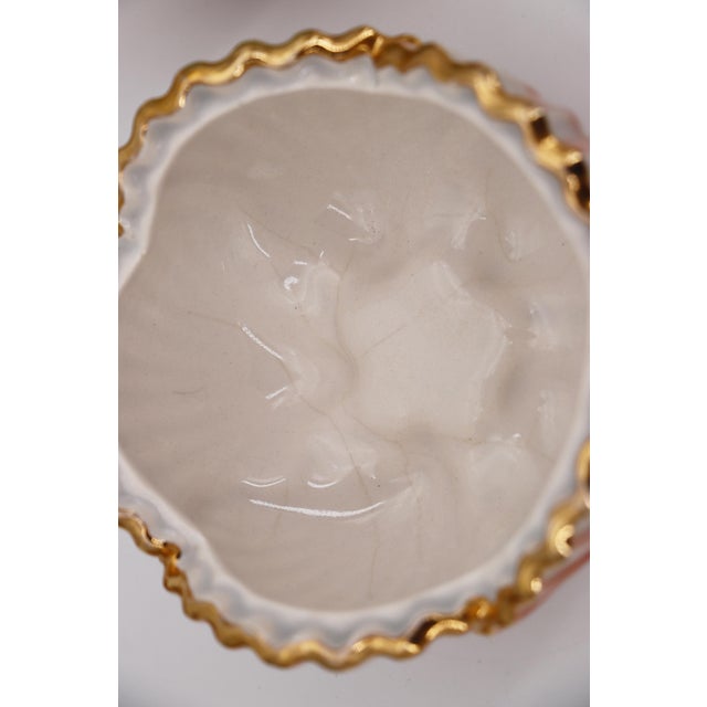 Mid-Century Modern Portuguese Majolica Set of Six Seashell Bowls and a Seashell Box , Studio Pottery For Sale - Image 12 of 17