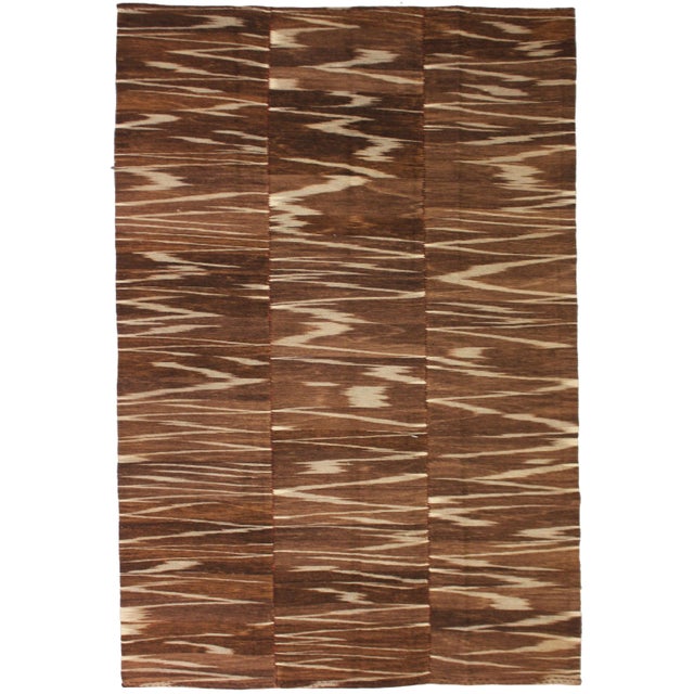 1960s Hand-Knotted Patchwork Wool & Cotton Kilim 6'5" X 9'0" For Sale - Image 5 of 5