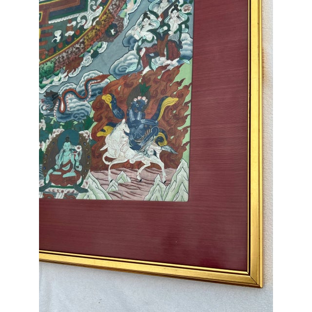 Mid 20th Century Vintage Framed Tibetan Buddhist Thangka For Sale - Image 5 of 8