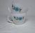Vintage Mid-Century Fire King Milk Glass Teacups Blue Cornflower Anniversary Pattern - Set of 2 For Sale - Image 6 of 11