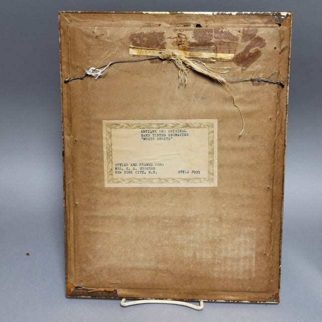 Late 18th Century Framed Late 18th-Century Hand-Tinted Engraved Sheet Music "The Charms of Celia", Circa 1780 For Sale - Image 5 of 6