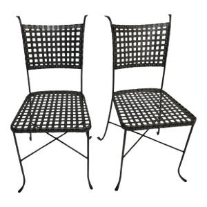 Mid 20th Century Woven Steels Chairs - Set of 2