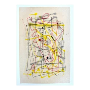 Contemporary Abstract Mixed Media on Paper Painting "Arc II No.7" by Jeremy Annear