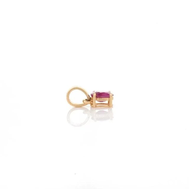 Ruby Red 18k Yellow Gold Ruby Birthstone Jewelry Set for Women- 4 Pieces, Pendant, Ring, Earrings For Sale - Image 8 of 17