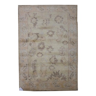 Hand Knotted Oushak Rug - 3'0" X 4'7" For Sale