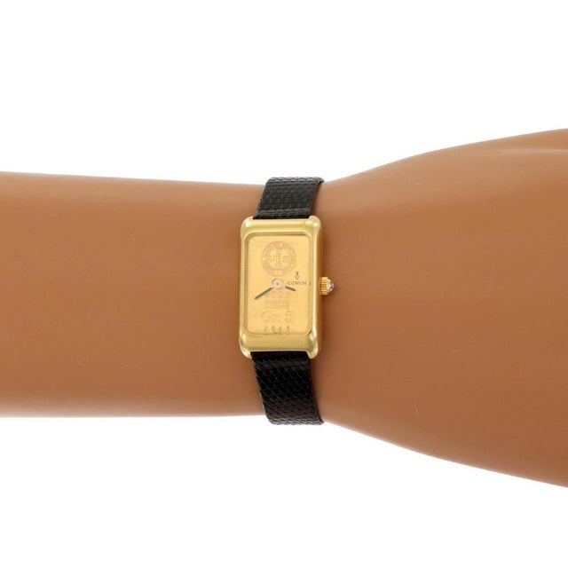 Late 20th Century Corum 18k Yellow Gold 5Gr. Ingot 999.9 Fine Gold Bar Ladies Watch For Sale - Image 5 of 5
