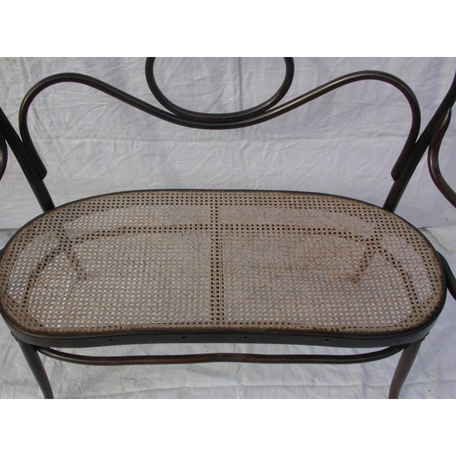 Vintage Straw Sofa from Jacob & Josef Kohn, 1890s For Sale - Image 9 of 11