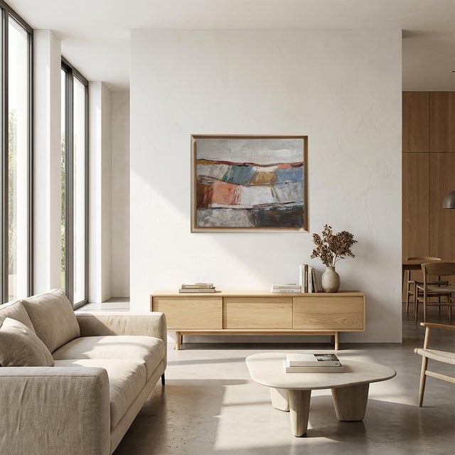 Beige Temps Calme, Abstract Landscape, Contemporary, Framed by Sophie Dumont For Sale - Image 8 of 8