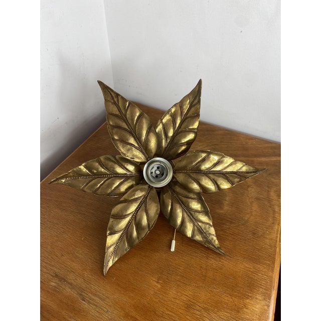 Flower Wall Sconce attributed to Willy Daro for Massive, 1970s For Sale - Image 13 of 14