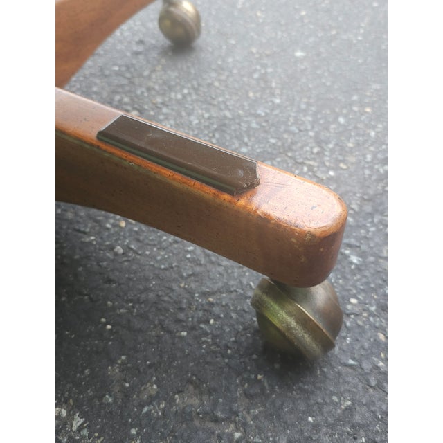 Victorian Style Maple, Leather and Brass Nail Studded Leather Office Chair For Sale - Image 10 of 10