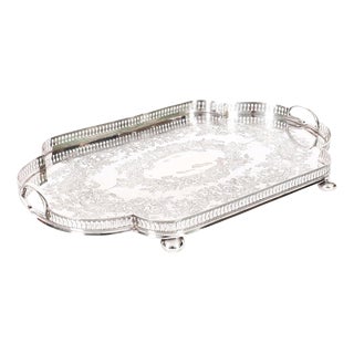 Antique Edwardian Silver-Plated Gallery Tray attributed to James Deakin, 1890s For Sale