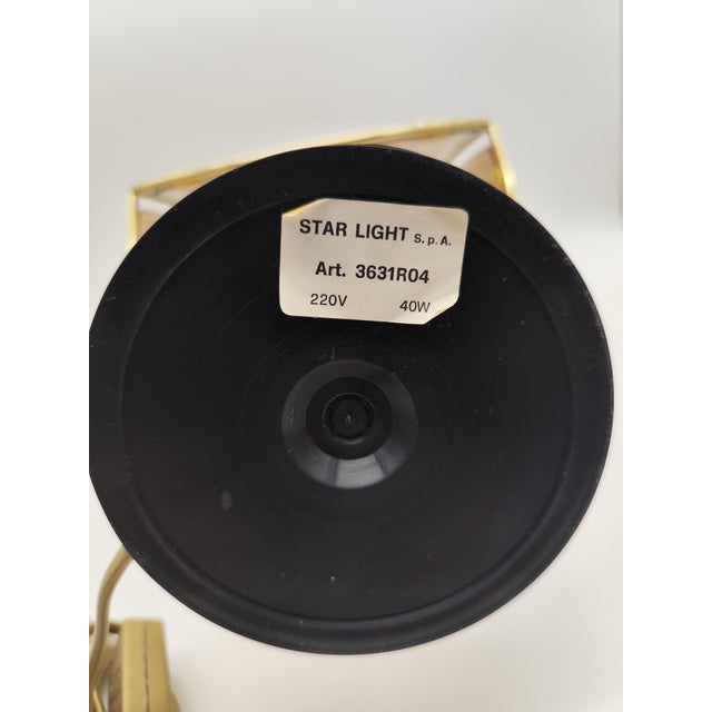 Gold Vintage Star Light Brass Petal Table Lamp with Tinted Glass Shades, 1970s For Sale - Image 8 of 9