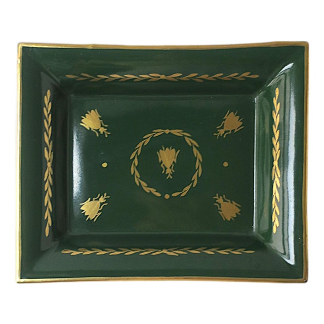 French Porcelain Tray Catchall Vide-Poche Jewelry Dish, Mid 20th Century, France For Sale