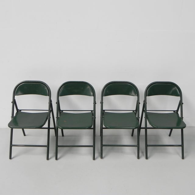 Industrial Steel Du-Al Folding Chairs from Dare Inglis, 1960s, Set of 4 For Sale - Image 9 of 18
