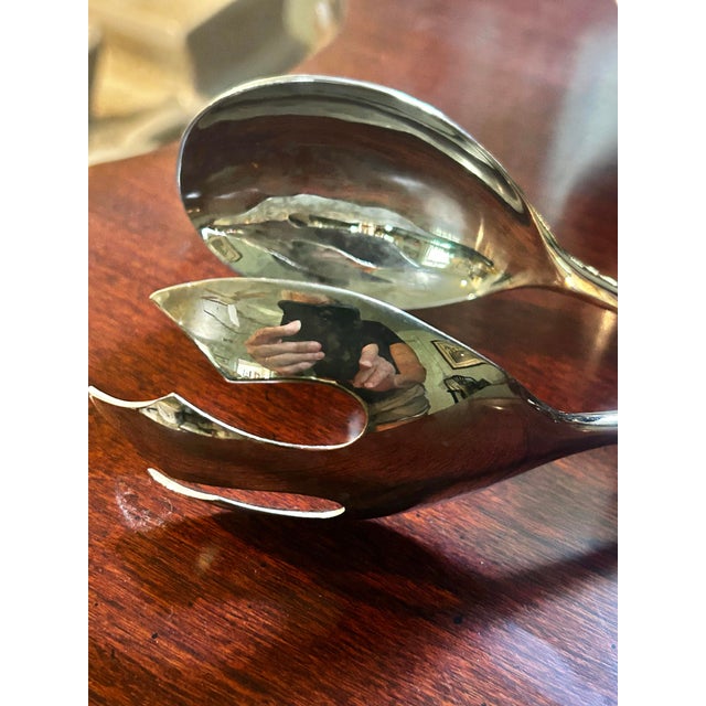 Metal Vintage Towle “Beaded Antique” Silver Plate Salad or Asparagus Tongs For Sale - Image 7 of 7
