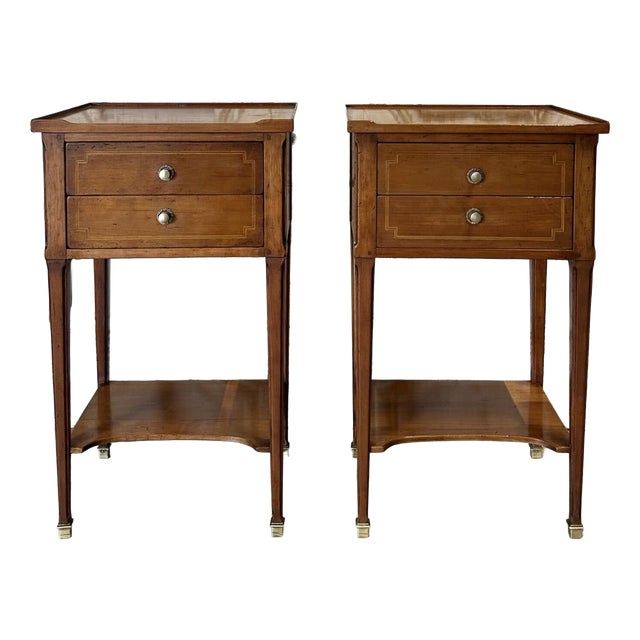 Vintage Bedside Tables in Cherry Wood, France, 1970, Set of 2 For Sale