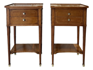 Vintage Bedside Tables in Cherry Wood, France, 1970, Set of 2