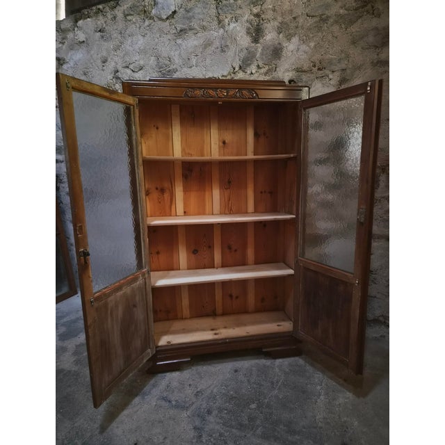 Vintage Art Deco French Beech Display Cabinet with Glass Door, 1930 For Sale - Image 3 of 16
