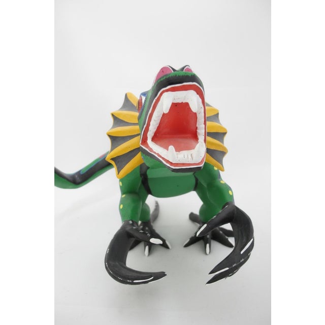 Late 20th Century Oaxacan Alebrije Lizard Wood Carving Mexico Folk Art Figure Sculpture For Sale - Image 5 of 17