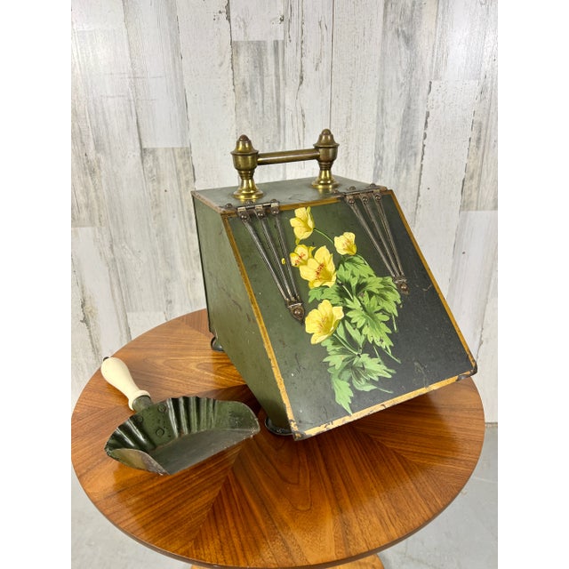 Early 20th Century Tole Painted Coal Box For Sale - Image 12 of 13