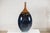 Large Artisan Ceramic Vase in Midnight Blue with Brown Tapered Neck For Sale - Image 17 of 18