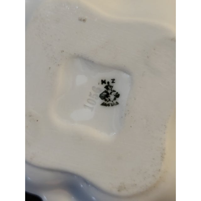 White Vintage Austrian Porcelain Hatpin Holder For Sale - Image 8 of 13