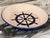 Navy Blue Clayworks of Oregon Ship’s Wheel Nautical Motif Quiche or Pie Dish For Sale - Image 8 of 17