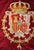 Impressive large-scale Spanish royal armorial textile, executed in richly colored appliquéd wool and fabric on a deep...