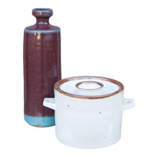 Modern Glazed Scandinavian Vessels - A Pair For Sale