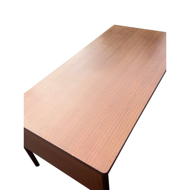 Vintage Modern Italian Designer Desk With Brass Pulls in Herman Miller Style For Sale - Image 14 of 16