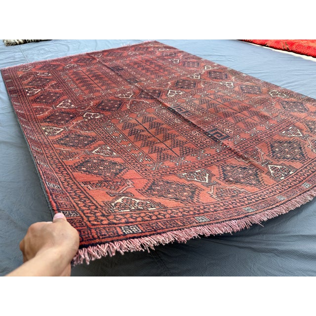 Tribal Rust Parda Hand-Knotted Wool Rug - 7'7" X 5'4" For Sale - Image 3 of 12