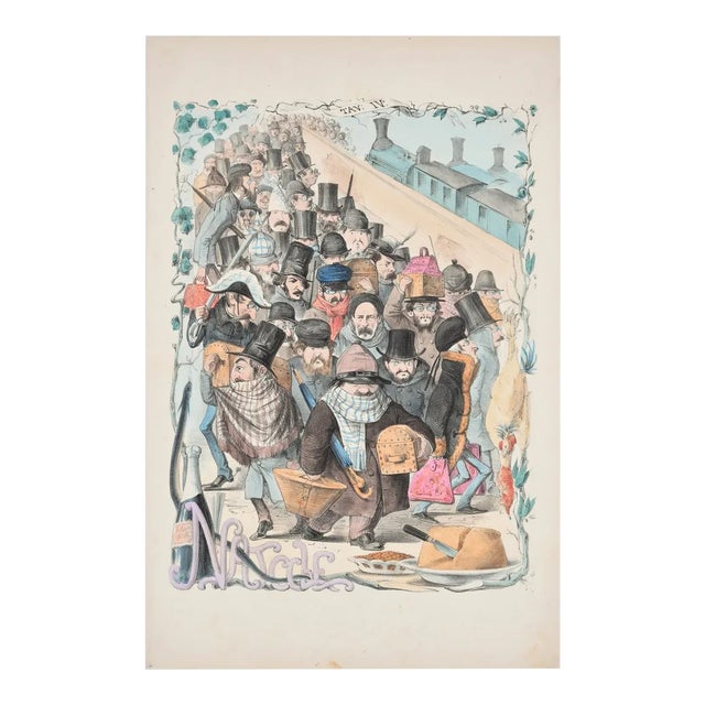 Christmas - Lithograph by A. Maganaro - 1872 1872 For Sale