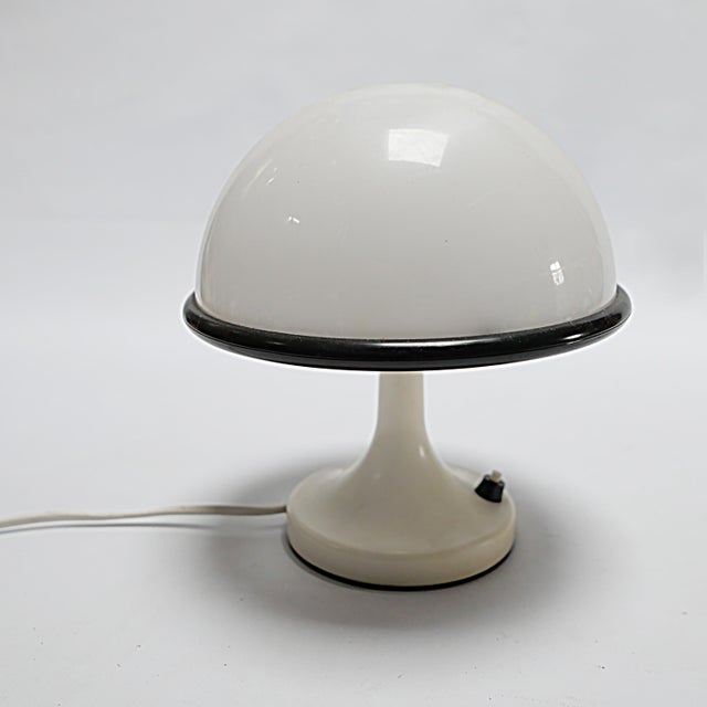 Vintage Mushroom Lamp in Plastic, 1970s, in Good conditions. Designed 1970 to 1979 European Plug (up to 250V).The wiring...