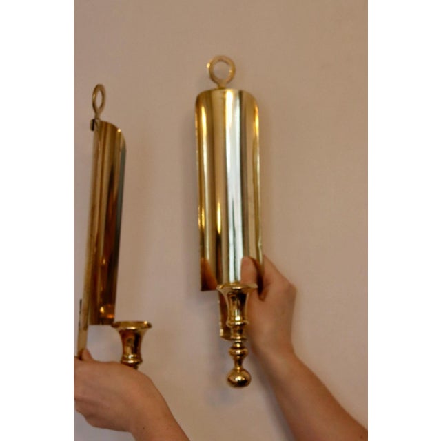 Gold Mid-Century Swedish Brass Sconces, Set of 2 For Sale - Image 8 of 18