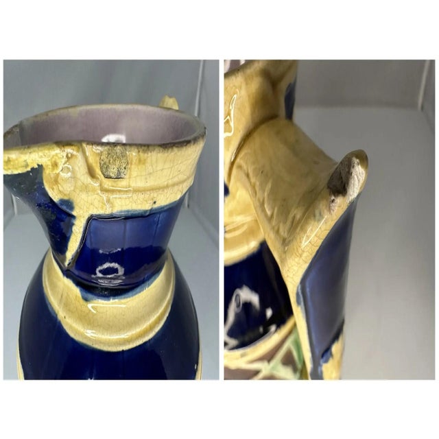19th Century Thomas Forester Majolica Pitcher: "Say Please" Child & Dog, c. 1865-1880 For Sale - Image 9 of 10