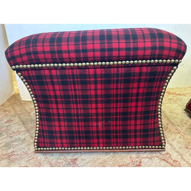 Custom Ralph Lauren Plaid Storage Ottomans -a Pair For Sale - Image 10 of 11